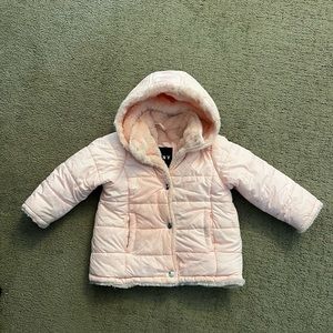 3T DNKY pink puffer jacket